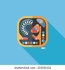 Pinball flat icon with long shadow,eps10