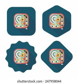 Pinball flat icon with long shadow,eps10