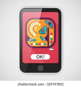Pinball flat icon with long shadow,eps10
