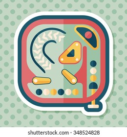 Pinball flat icon with long shadow,eps10