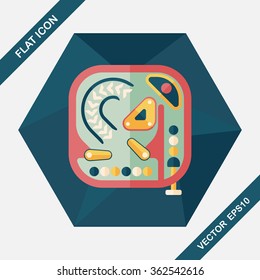 Pinball flat icon with long shadow,eps10