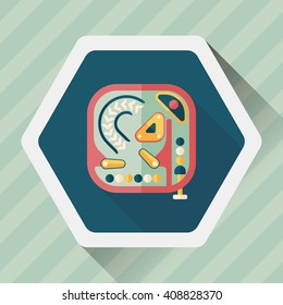 Pinball flat icon with long shadow,eps10