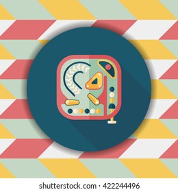 Pinball flat icon with long shadow,eps10