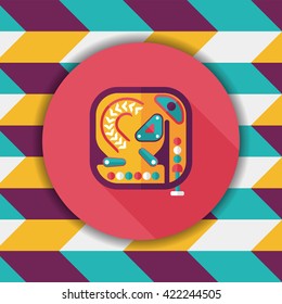 Pinball flat icon with long shadow,eps10