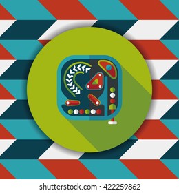 Pinball flat icon with long shadow,eps10