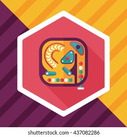 Pinball flat icon with long shadow,eps10