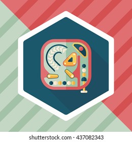 Pinball flat icon with long shadow,eps10