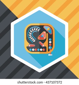 Pinball flat icon with long shadow,eps10