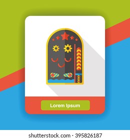 Pinball game flat icon