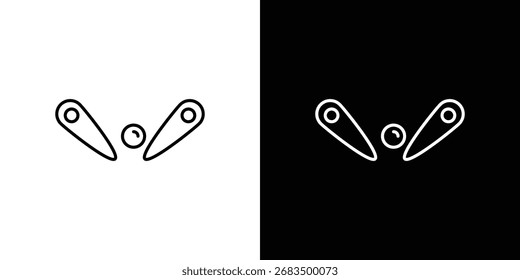 ícone Pinball preto e branco vetor sinal de contorno