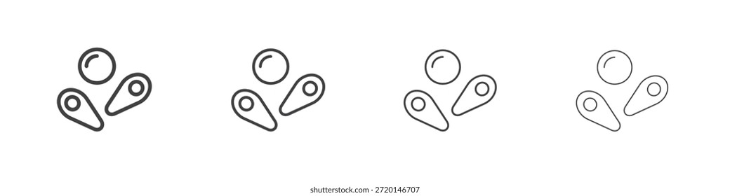 Ícone pinball conceito Pictograma Linear. Ilustração de elemento simples.