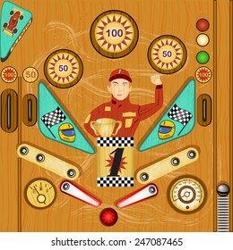 Pinball  Icon, Detailed Vector Illustration