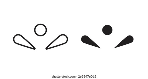 Pinball icon, outline vector sign, linear and solid style pictogram isolated on white.