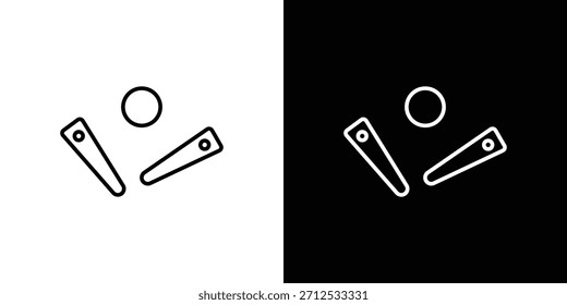 Icono de Pinball. Símbolo plano simple. Ilustración de pictograma de contorno negro perfecto