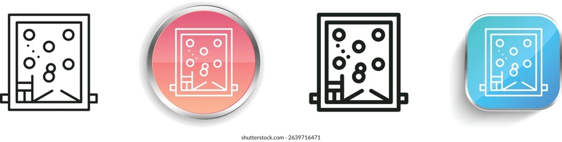 pinball icon. Thin Linear, Regular and Button Style Design Isolated On White Background
