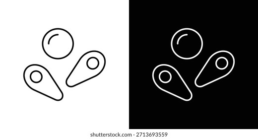 Esquema del logotipo del icono del pinball. Vectores de línea delgada