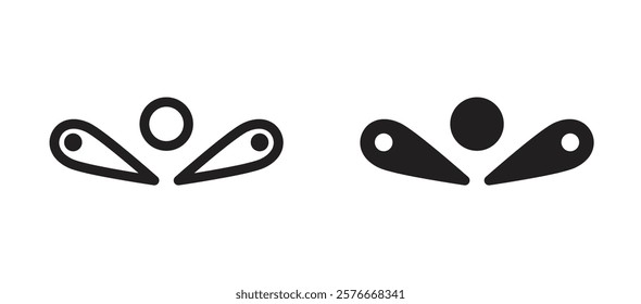 Pinball icons in outline and stroke versions icons in outline and stroke versions