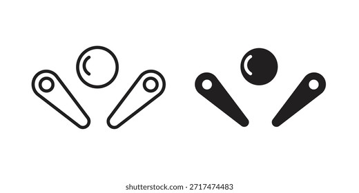 Iconos de Pinball. Píxel perfecto. Icono de contorno de Vector. Concepto de logotipo plano.