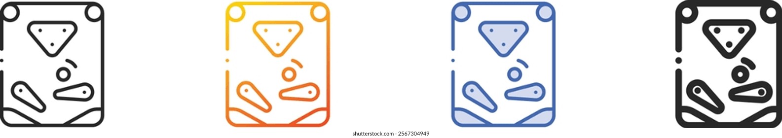 pinball icon.Thin Linear, Gradient, Blue Stroke and bold Style Design Isolated On White Background