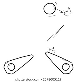 pinball illustration hand drawn outline vector