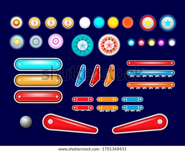 Pinball machine. Isolated cartoon pinball machine\
top view with in vintage\
style.