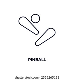 pinball outline icon. Linear vector from entertainment concept. Thin line pinball icon isolated on white background