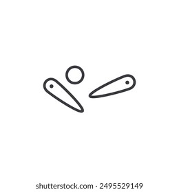Pinball outlined icon isolated on white background outlined icon isolated on white background