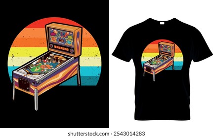 pinball t shirt design template