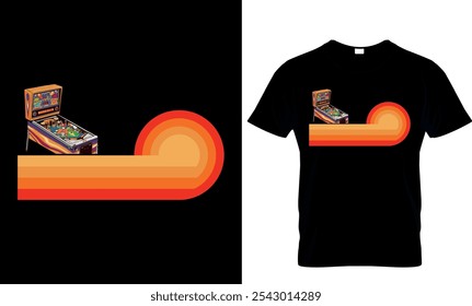 pinball t shirt design template