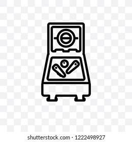 Pinball vector linear icon isolated on transparent background, Pinball transparency concept can be used for web and mobile