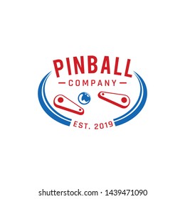 Pinball Vintage Retro Vector Badge Emblem Logo  For Banner, Poster, Flyer, Website, Social Media