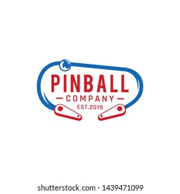 Pinball Vintage Retro Vector Badge Emblem Logo  For Banner, Poster, Flyer, Website, Social Media