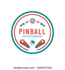 Pinball Vintage Retro Vector Badge Emblem Logo  For Banner, Poster, Flyer, Website, Social Media