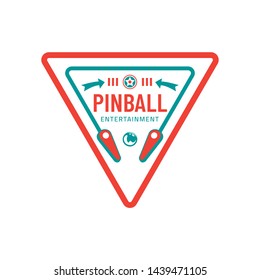 Pinball Vintage Retro Vector Badge Emblem Logo  For Banner, Poster, Flyer, Website, Social Media