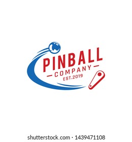 Pinball Vintage Retro Vector Badge Emblem Logo  For Banner, Poster, Flyer, Website, Social Media