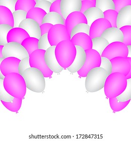 Pinc and white balloon. Vector 