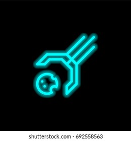 Pincer blue glowing neon ui ux icon. Glowing sign logo vector