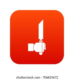 Pincer or plier in man hand icon digital red for any design isolated on white vector illustration