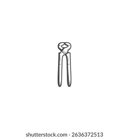 Pincer pliers Icon flat vector design