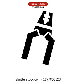 pincers icon or logo isolated sign symbol vector illustration - high quality black style vector icons

