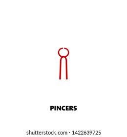 pincers icon. pincers vector design. sign design. red color
