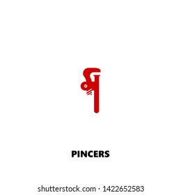 pincers icon. pincers vector design. sign design. red color
