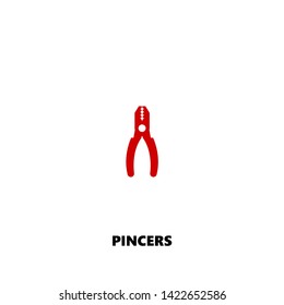 pincers icon. pincers vector design. sign design. red color