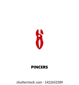 pincers icon. pincers vector design. sign design. red color