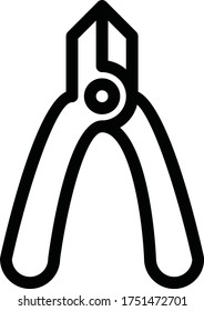 ilustración vectorial de icono pinzas plano