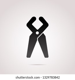 Pincers, pliers vector icon. 