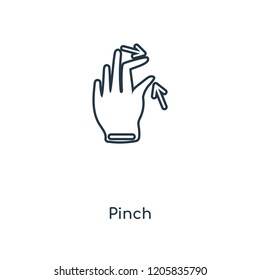 Pinch concept line icon. Linear Pinch concept outline symbol design. This simple element illustration can be used for web and mobile UI/UX.