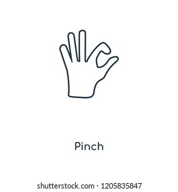Pinch concept line icon. Linear Pinch concept outline symbol design. This simple element illustration can be used for web and mobile UI/UX.