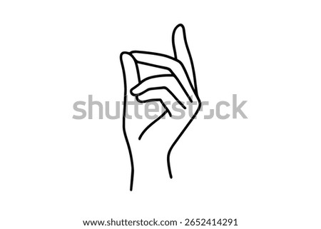 Pinch Gesture Hand Outline Vector Illustration Small Amount Measurement Symbol