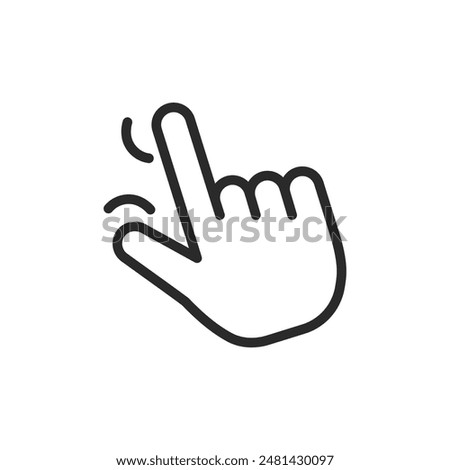 Pinch gesture, linear style icon. Index finger and thumb together. pinching or taking something with fingers, or touch screen interaction. Editable stroke width